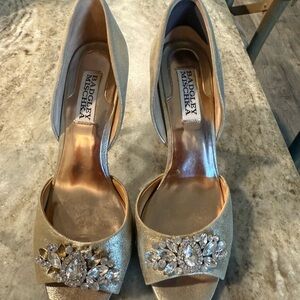 Badgley Mischka Champagne Crystal Heels